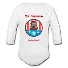 Load image into Gallery viewer, US TRUCKERS - Organic Long Sleeve Baby Bodysuit - white