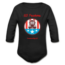 Load image into Gallery viewer, US TRUCKERS - Organic Long Sleeve Baby Bodysuit - black