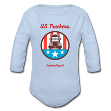Load image into Gallery viewer, US TRUCKERS - Organic Long Sleeve Baby Bodysuit - sky