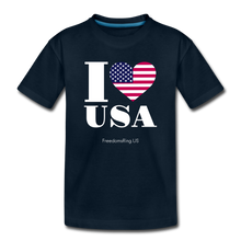 Load image into Gallery viewer, I LOVE USA - Toddler Premium Organic T-Shirt - deep navy