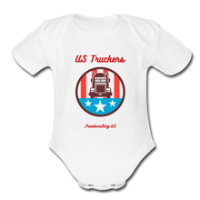 Load image into Gallery viewer, US TRUCKERS - Organic Short Sleeve Baby Bodysuit - white