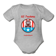 Load image into Gallery viewer, US TRUCKERS - Organic Short Sleeve Baby Bodysuit - heather gray
