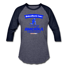 Load image into Gallery viewer, MAKING AMERIKA GROVEL AGAIN - Baseball T-Shirt - heather blue/navy