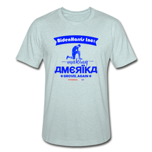 Load image into Gallery viewer, MAKING AMERIKA GROVEL AGAIN - Unisex Heather Prism T-Shirt - heather prism ice blue