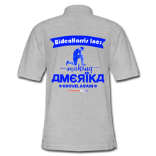 Load image into Gallery viewer, MAKING AMERIKA GROVEL AGAIN - Men's Pique Polo Shirt - heather gray