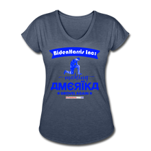 Load image into Gallery viewer, MAKING AMERIKA GROVEL AGAIN - Women's Tri-Blend V-Neck T-Shirt - navy heather