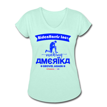 Load image into Gallery viewer, MAKING AMERIKA GROVEL AGAIN - Women's Tri-Blend V-Neck T-Shirt - mint