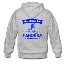 Load image into Gallery viewer, MAKING AMERIKA GROVEL AGAIN - Gildan Heavy Blend Adult Zip Hoodie - heather gray