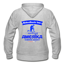 Load image into Gallery viewer, MAKING AMERIKA GROVEL AGAIN - Gildan Heavy Blend Women's Zip Hoodie - heather gray