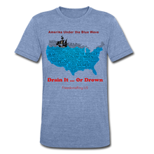 Load image into Gallery viewer, AMERIKA UNDER THE BLUE WAVE - Unisex Tri-Blend T-Shirt - heather Blue