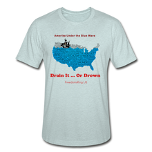 Load image into Gallery viewer, AMERIKA UNDER THE BLUE WAVE - Unisex Heather Prism T-Shirt - heather prism ice blue
