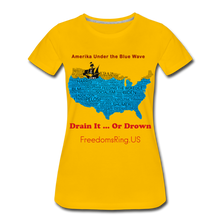 Load image into Gallery viewer, AMERIKA UNDER THE BLUE WAVE - Women’s Premium T-Shirt - sun yellow