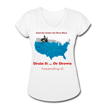 Load image into Gallery viewer, AMERIKA UNDER THE BLUE WAVE - Women's Tri-Blend V-Neck T-Shirt - white