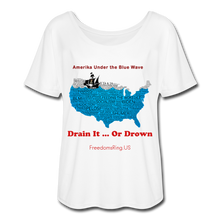 Load image into Gallery viewer, AMERIKA UNDER THE BLUE WAVE - Women’s Flowy T-Shirt - white