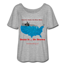 Load image into Gallery viewer, AMERIKA UNDER THE BLUE WAVE - Women’s Flowy T-Shirt - heather gray
