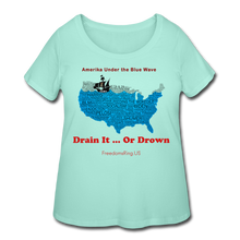 Load image into Gallery viewer, AMERIKA UNDER THE BLUE WAVE - Women’s Curvy T-Shirt - mint