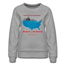 Load image into Gallery viewer, AMERIKA UNDER THE BLUE WAVE - Women’s Premium Sweatshirt - heather gray