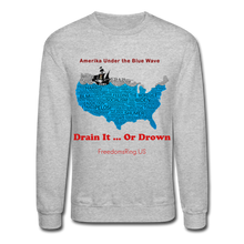 Load image into Gallery viewer, AMERIKA UNDER THE BLUE WAVE - Crewneck Sweatshirt - heather gray