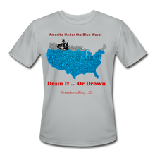 Load image into Gallery viewer, AMERIKA UNDER THE BLUE WAVE - Men’s Moisture Wicking Performance T-Shirt - silver