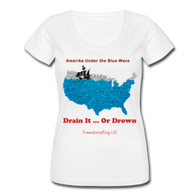 Load image into Gallery viewer, AMERIKA UNDER THE BLUE WAVE - Women's Scoop Neck T-Shirt - white