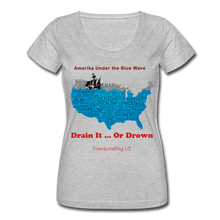 Load image into Gallery viewer, AMERIKA UNDER THE BLUE WAVE - Women's Scoop Neck T-Shirt - heather gray