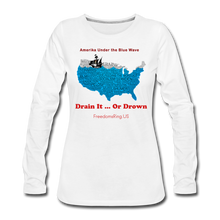 Load image into Gallery viewer, AMERIKA UNDER THE BLUE WAVE - Women's Premium Long Sleeve T-Shirt - white