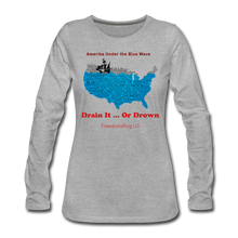 Load image into Gallery viewer, AMERIKA UNDER THE BLUE WAVE - Women's Premium Long Sleeve T-Shirt - heather gray