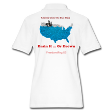 Load image into Gallery viewer, AMERIKA UNDER THE BLUE WAVE - Women's Pique Polo Shirt - white