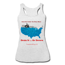 Load image into Gallery viewer, AMERIKA UNDER THE BLUE WAVE - Women’s Tri-Blend Racerback Tank - heather white