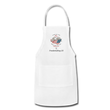 Load image into Gallery viewer, LAND OF THE FREE, BECAUSE OF THE BRAVE - Adjustable Apron - white