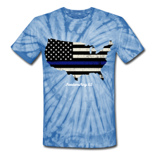 Load image into Gallery viewer, BLUE LINE USA - Unisex Tie Dye T-Shirt - spider baby blue