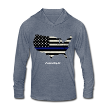 Load image into Gallery viewer, BLUE LINE USA - Unisex Tri-Blend Hoodie Shirt - heather blue