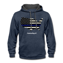 Load image into Gallery viewer, BLUE LINE USA - Contrast Hoodie - indigo heather/asphalt
