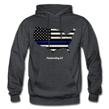 Load image into Gallery viewer, BLUE LINE USA - Gildan Heavy Blend Adult Hoodie - charcoal gray