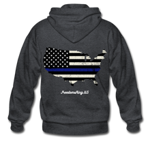 Load image into Gallery viewer, BLUE LINE USA - Gildan Heavy Blend Adult Zip Hoodie - deep heather
