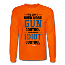 Load image into Gallery viewer, MORE IDIOT CONTROL - Men's Long Sleeve T-Shirt - orange