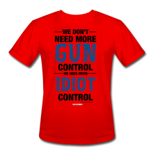 Load image into Gallery viewer, MORE IDIOT CONTROL - Men’s Moisture Wicking Performance T-Shirt - red