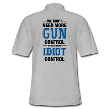 Load image into Gallery viewer, MORE IDIOT CONTROL - Men's Pique Polo Shirt - heather gray