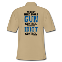 Load image into Gallery viewer, MORE IDIOT CONTROL - Men's Pique Polo Shirt - beige
