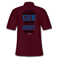 Load image into Gallery viewer, MORE IDIOT CONTROL - Men's Pique Polo Shirt - burgundy