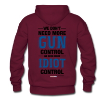 Load image into Gallery viewer, MORE IDIOT CONTROL - Men's Hoodie - burgundy