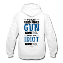Load image into Gallery viewer, MORE IDIOT CONTROL - Contrast Hoodie - white/gray