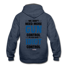 Load image into Gallery viewer, MORE IDIOT CONTROL - Contrast Hoodie - indigo heather/asphalt