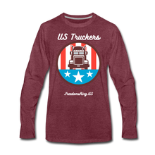 Load image into Gallery viewer, US TRUCKERS - Men's Premium Long Sleeve T-Shirt - heather burgundy