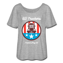 Load image into Gallery viewer, US TRUCKERS - Women’s Flowy T-Shirt - heather gray