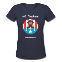 Load image into Gallery viewer, US TRUCKERS - Women's V-Neck T-Shirt - navy