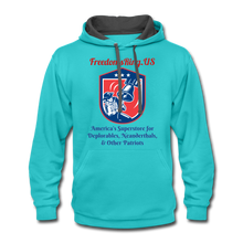 Load image into Gallery viewer, Superstore for Deplorables - Contrast Hoodie - scuba blue/asphalt