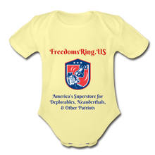 Load image into Gallery viewer, SUPERSTORE FOR DEPLORABLES - Organic Short Sleeve Baby Bodysuit - washed yellow