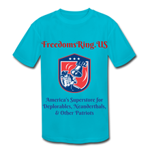 Load image into Gallery viewer, SUPERSTORE FOR DEPLORABLES - Kids' Moisture Wicking Performance T-Shirt - turquoise