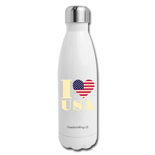 Load image into Gallery viewer, I LOVE USA - STAINLESS STEEL INSULATED WATER BOTTLE - white